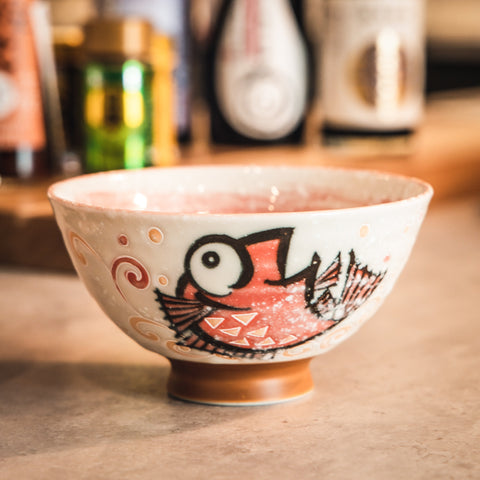 Kōun Rice Bowl Red Tai Fish 115mm